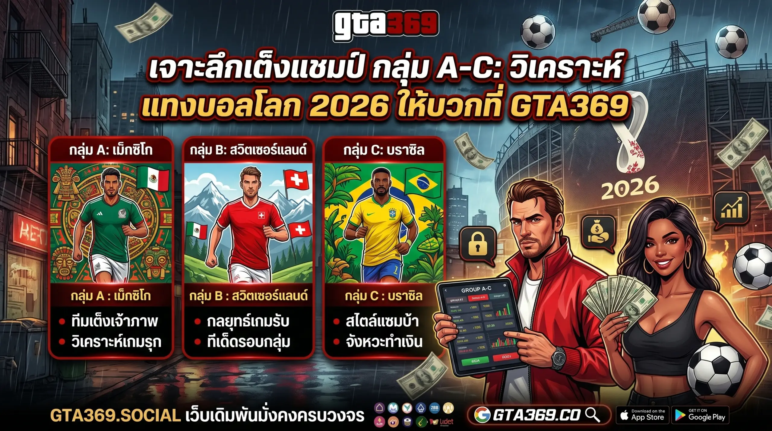 แทงบอลโลก 2026 เจาะลึกทีมเต็ง กลุ่ม A-C ทำกำไรที่ GTA369